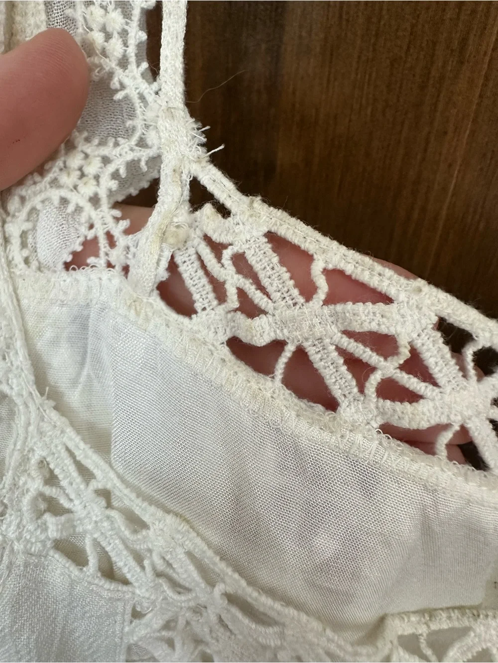 Free People Women’s White Crochet Trim Dress